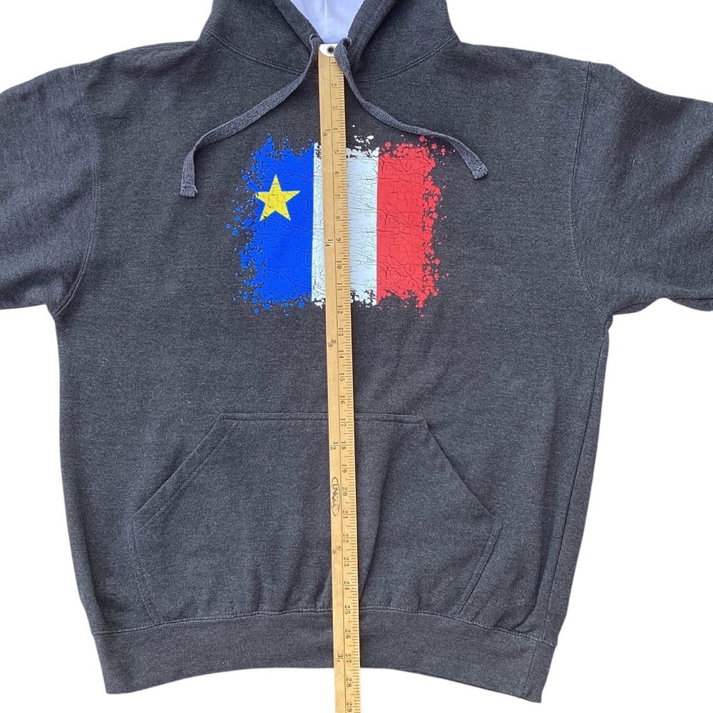 Grey Hoodie with Acadian Flag Graphic XL - Picture 11 of 12